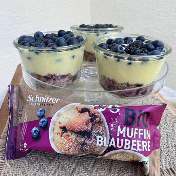 Blueberry Mango επιδόρπιο σε ποτήρι